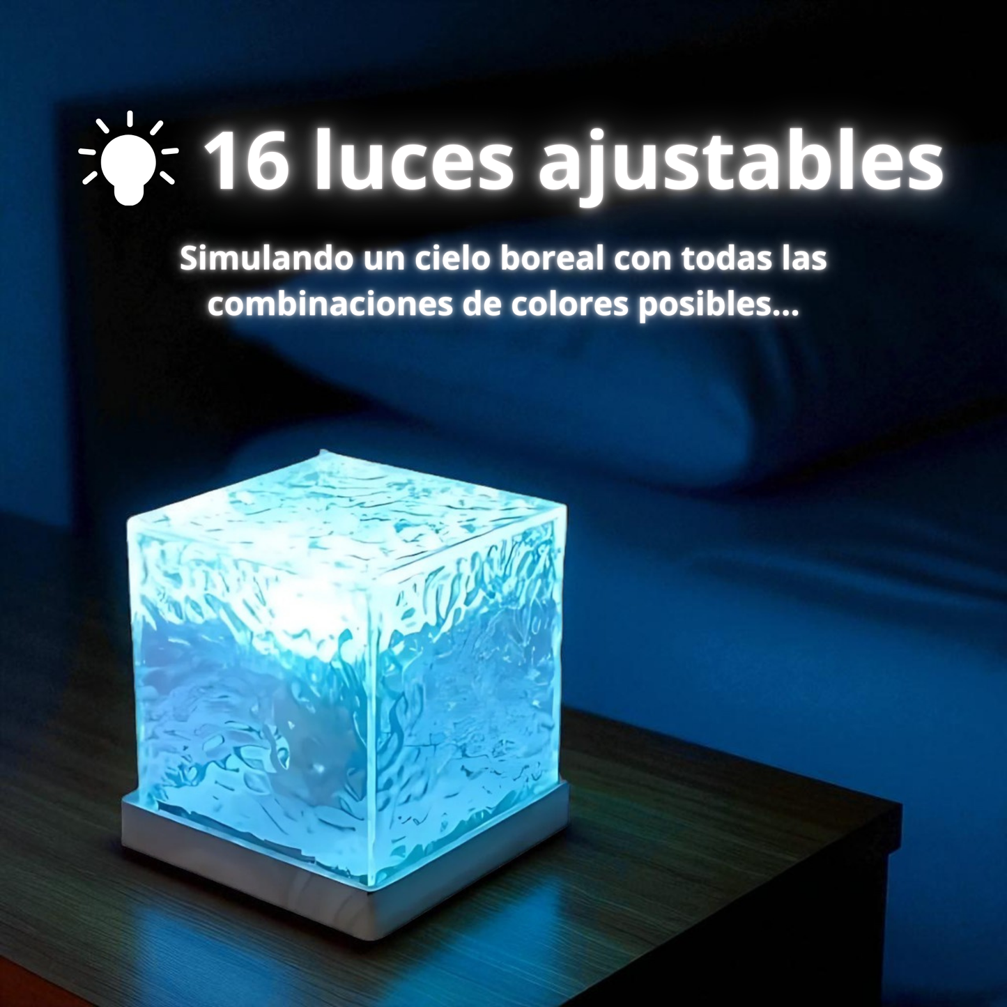 Crystal Lamp Dynamic Rotating Water Ripple Projector Night Light 16 Colors Crystal Lamp Atmosphere Holiday Gift Sunset Light