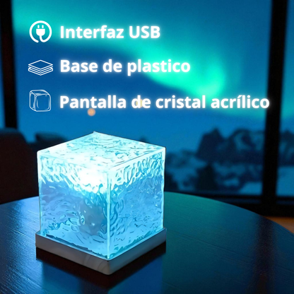 Crystal Lamp Dynamic Rotating Water Ripple Projector Night Light 16 Colors Crystal Lamp Atmosphere Holiday Gift Sunset Light